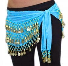 Chusta do tańca brzucha bellydance -jasnoniebieska