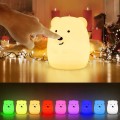 Lampka nocna MIŚ dla dzieci LED kolorowa silikon RGB zabawka na pilot