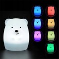 Lampka nocna MIŚ dla dzieci LED kolorowa silikon RGB zabawka na pilot