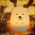 Lampka nocna MIŚ dla dzieci LED kolorowa silikon RGB zabawka na pilot