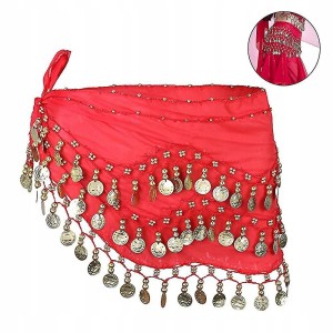 chusta taniec brzucha bellydance tribal czerwona